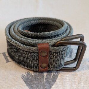 Webbing Belt with Leather